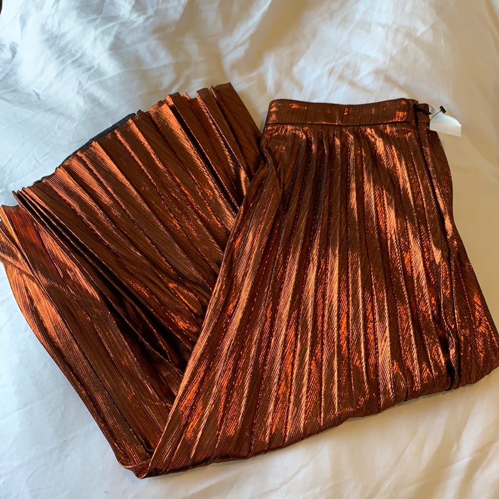 NWT metallic accordion skirt